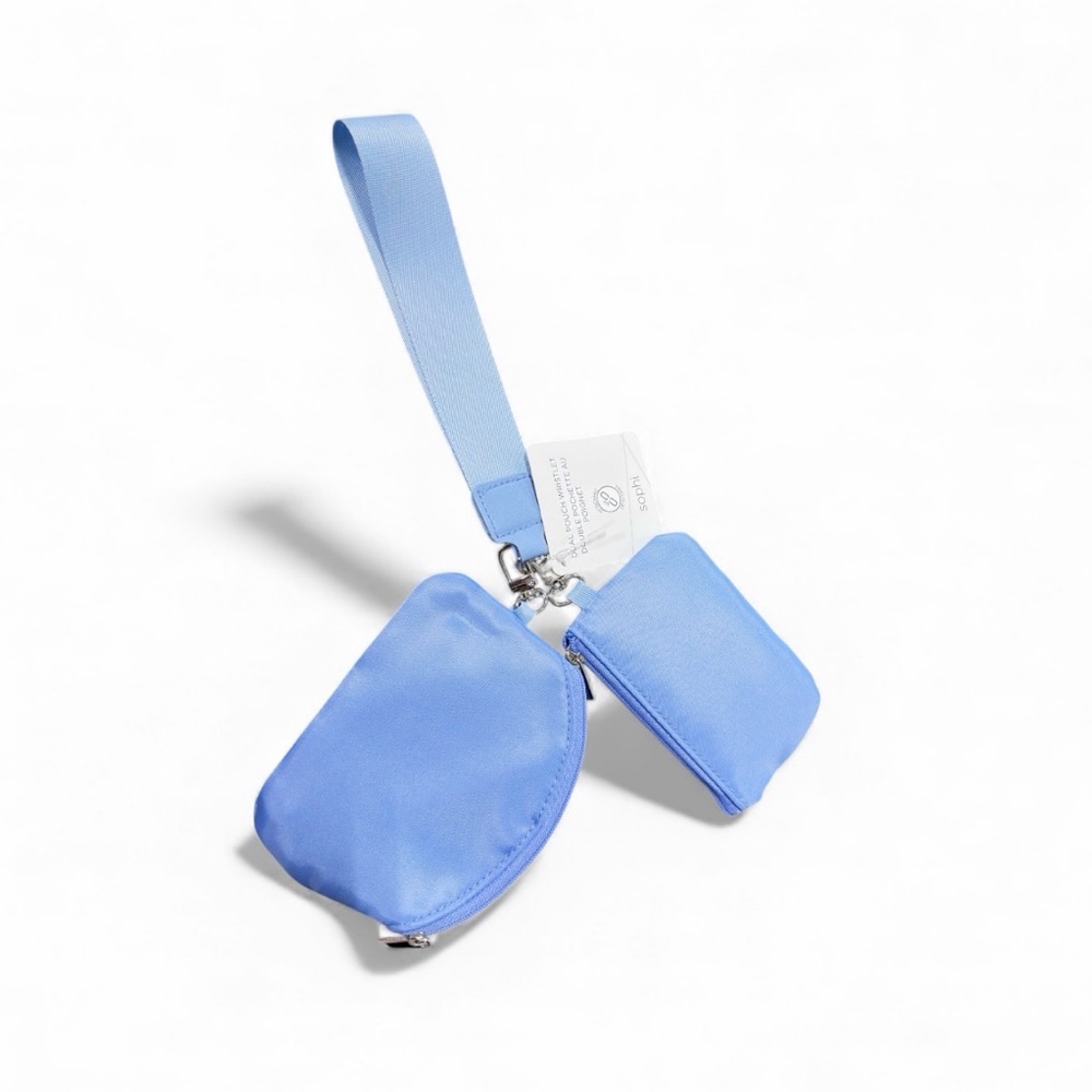 Blue Wristlet and Coin Pouch Set